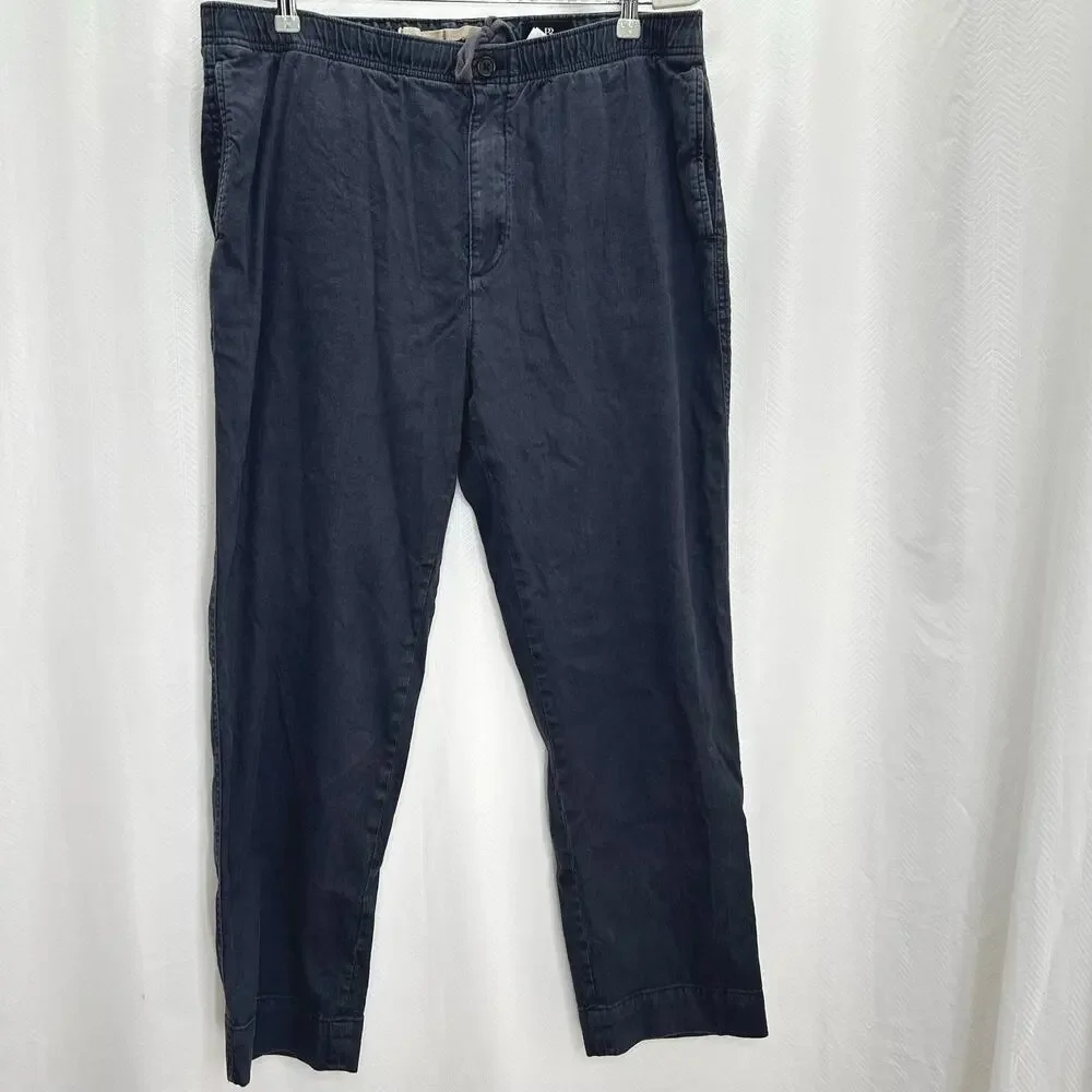 Banana Republic men’s linen blend pants blue straight leg casual 38